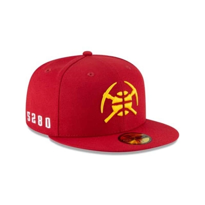 Red Denver Nuggets Hat - New Era NBA City Edition Alt 59FIFTY Fitted Caps USA4576298